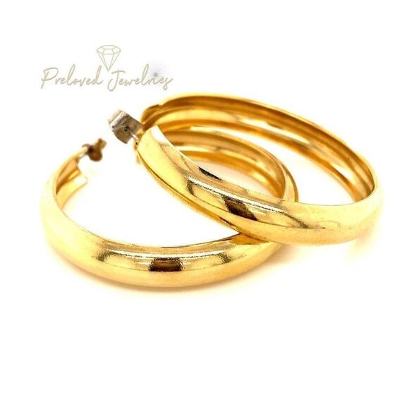 Large Gold Hoops   - Picture 1 of 6
